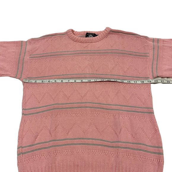 Aspetuck Trading Co Vintage Pink Chevron Stripe Sweater‎ Women's Size M - Picture 5 of 6